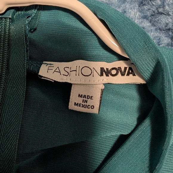 Fashion Nova Emerie Draped Midi Dress - Teal Size 1X (EUC) - Picture 7 of 11